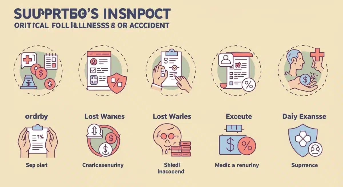 Infographic showing financial protection from critical illness and accident insurance.