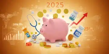 Maximizing HSAs 2025: Save 25% on Healthcare & Taxes Illustration of a piggy bank with medical symbols and dollar signs, representing HSA savings in 2025.