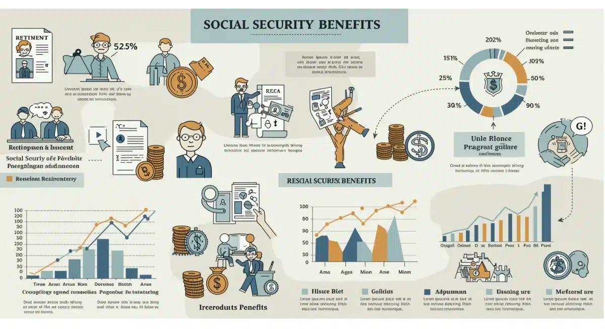 Infographic detailing Social Security benefit components and potential adjustments