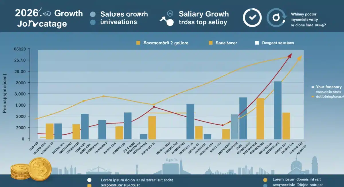 Infographic showing 2026 US job market trends and salary growth