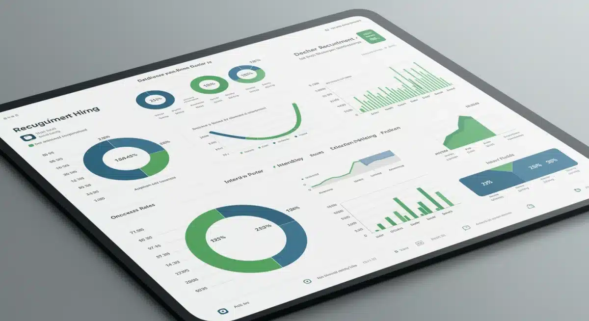 Digital dashboard showing recruitment analytics and success metrics