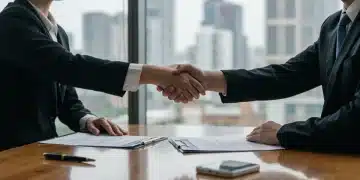 Professional shaking hands after salary negotiation