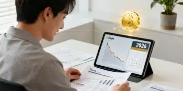 Relieved person reviewing debt consolidation plan on tablet for 2026