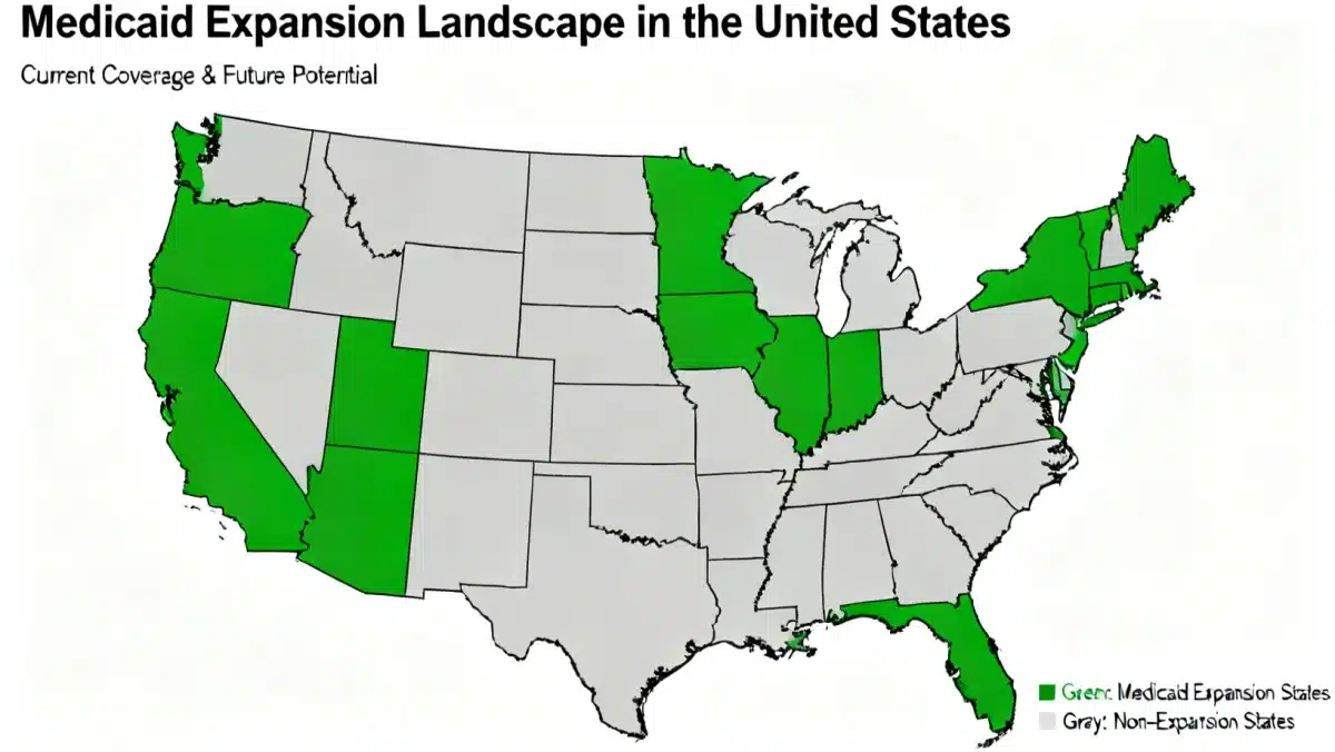 Map showing states participating in Medicaid expansion