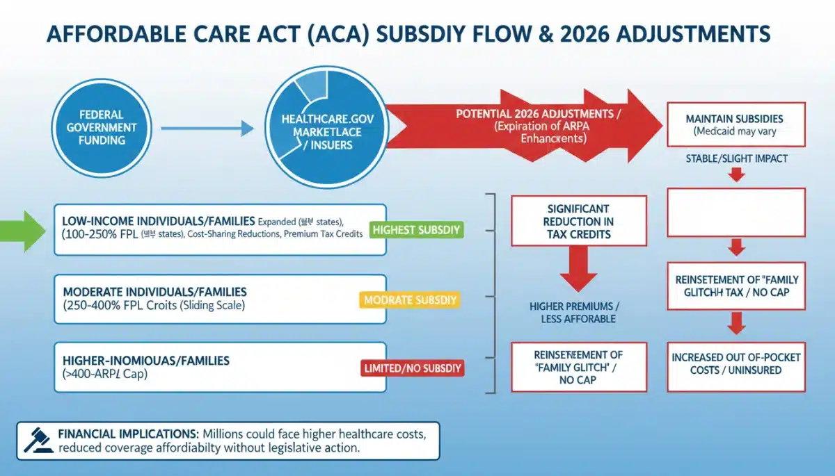 Infographic showing current and proposed ACA subsidy distribution changes