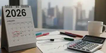Financial documents and calculator on a 2026 calendar page, symbolizing COLA impact