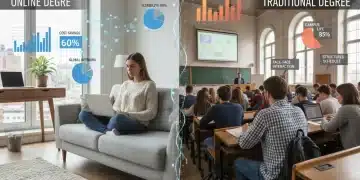 Online vs. traditional degrees comparison for career advancement in 2026