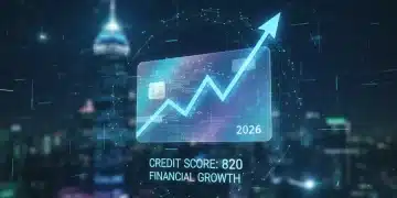 Graph showing credit score rising with credit cards and financial documents